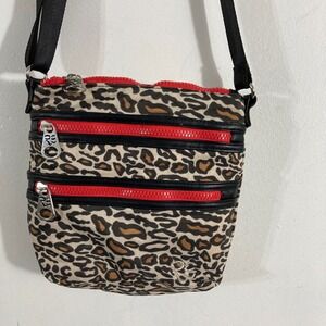 Rare Earth Stone Mountain Leopard Crossbody Bag Small Brown Red